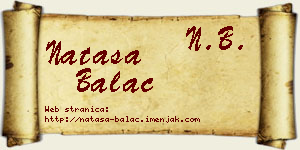 Nataša Balać vizit kartica